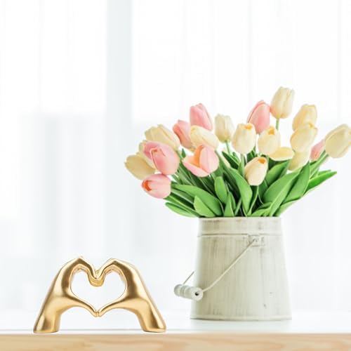 Small Heart Hands Sculpture Gold Home Decor