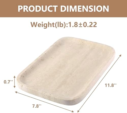 Karibiber Marble Vanity Tray for Bathroom Kitchen Organizer
