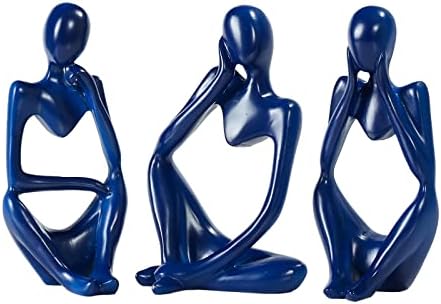 Thinker Statue Gold Resin Abstract Art Sculpture