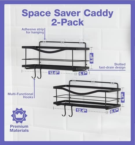 KINCMAX Premium Shower Caddy with 4 Hooks
