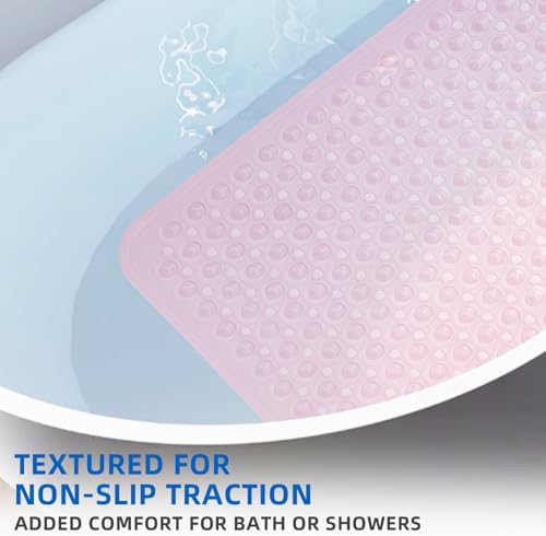 MOONFLY Extra Long Non-Slip Bath Mat 40x16 Inches