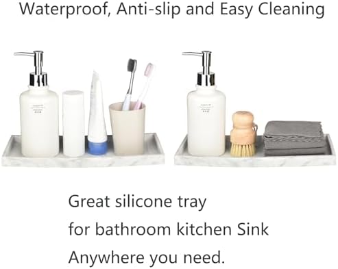 SEEMSEEN 118 Marble Silicone Vanity Tray