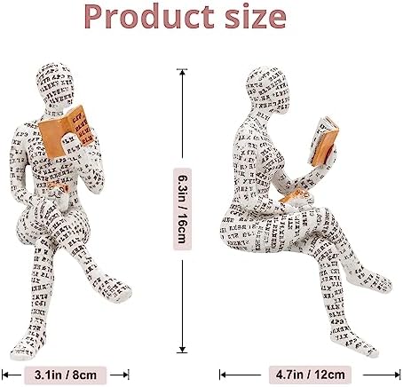 puthiac Reading Woman Figurine Thinker Statue