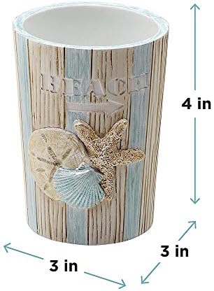 Zenna Home Seaside Serenity Tumbler with Shell Design TealIvory