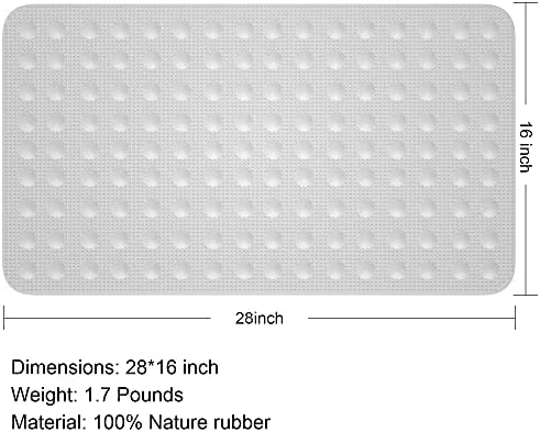 JOYCANO Natural Rubber Bath Mat 28x16 Non Slip