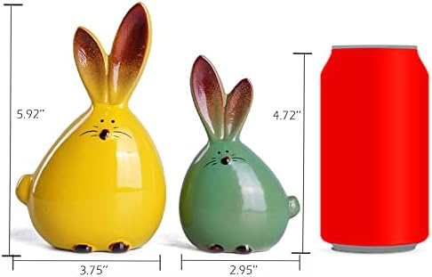 Cute Long-Eared Bunny Sculpture Ornaments 2pcs