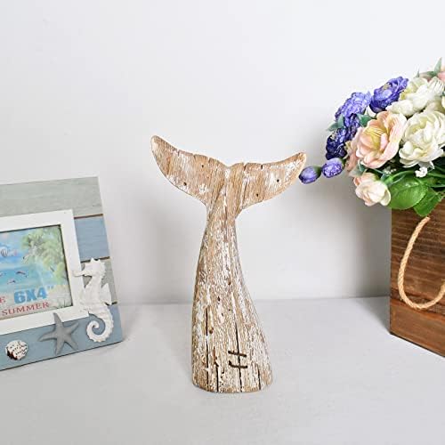 Aecipl Wooden Whale Tail Decor Statue 85 H