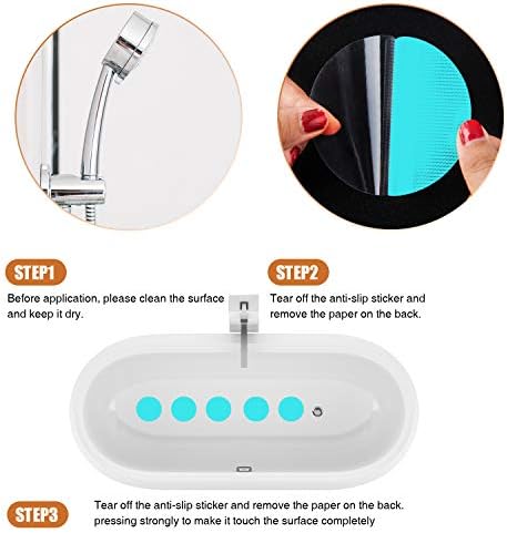 Non-Slip Bathtub Stickers Set 24PCS Blue Safety Treads Adhesive Decals