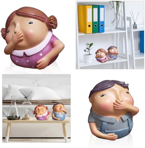 LIKDAY Whimsical Boy Girl Nose Holding Bathroom Statue