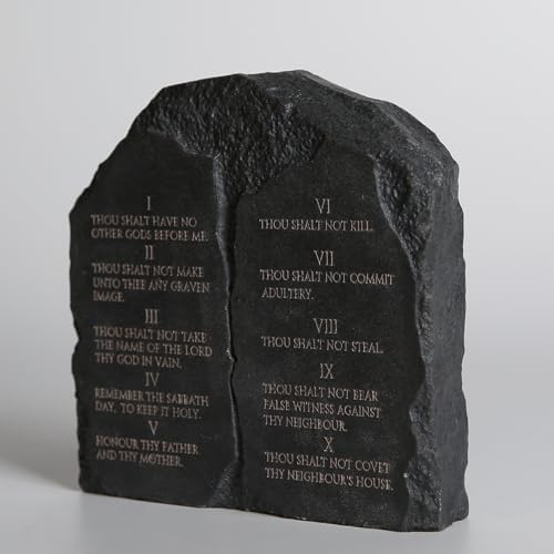 Ten Commandments Stone Sculpture - 68 Inch Decor for Home Office