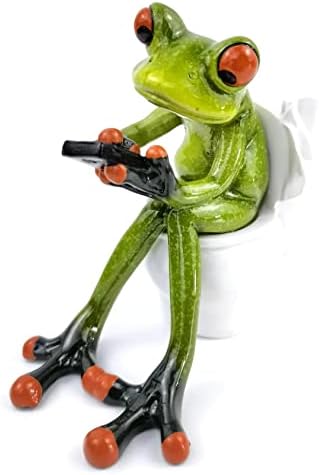VVGIFTS Cute Green Resin Frog Statue Decoration