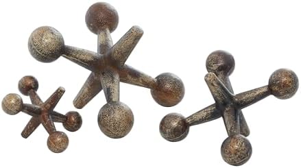 Deco 79 Gold Weathered Metal Statues Set of 3