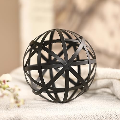 62 Black Metal Decorative Sphere - Modern Home Accent
