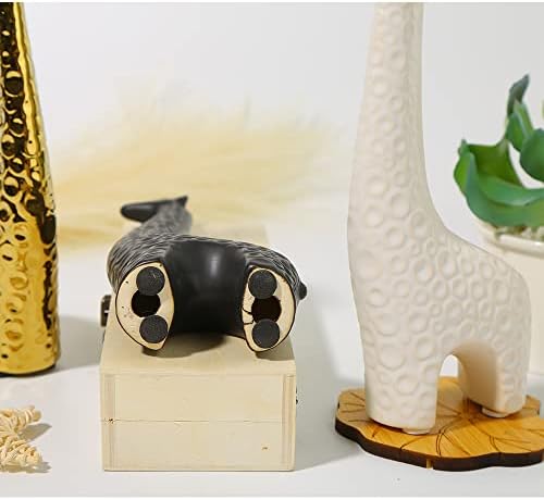 Black Giraffe Ceramic Statue Home Decor