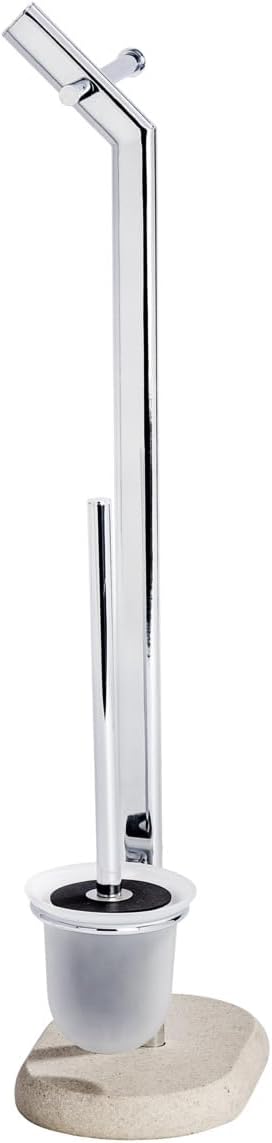 WENKO Free Standing Toilet Brush Holder Steel Beige