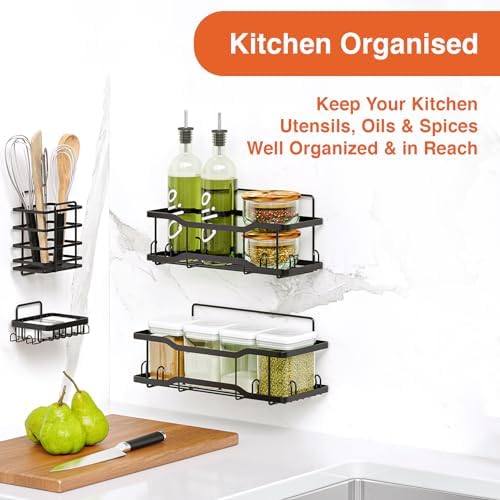 Tribal Cooking Shower Caddy 4 Set 40LB Capacity Black Matte