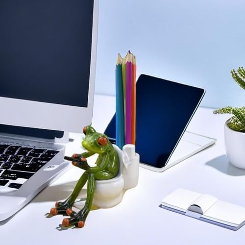 VVGIFTS Cute Green Resin Frog Statue Decoration