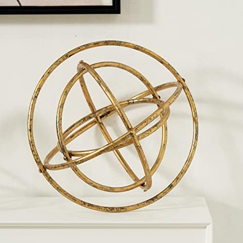 8 Inches Foldable Golden Iron Decorative Sphere