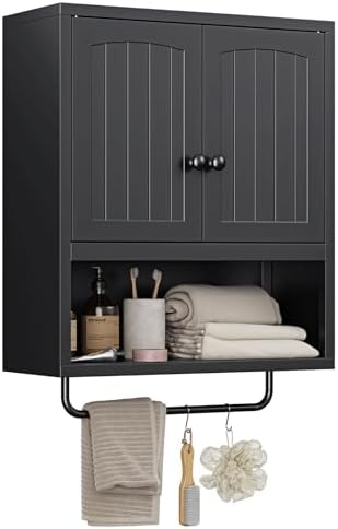 Letaya Metal Bathroom Cabinet with 2 Doors and Towel Rack