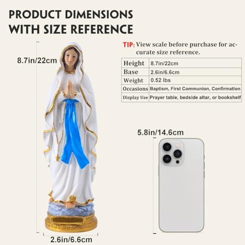 QIANLING 87 Virgin Mary Statue for Catholic Decor