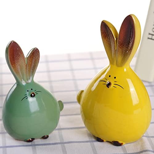 Cute Long-Eared Bunny Sculpture Ornaments 2pcs