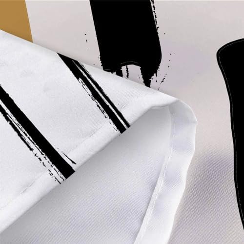 DYNH Abstract Modern Black and White Shower Curtain Set 1