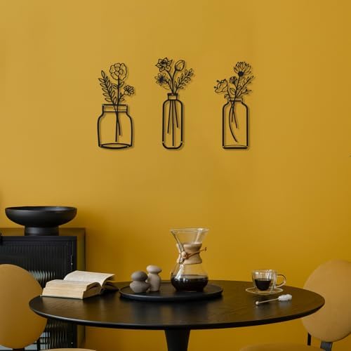 Aertiavty Metal Flowers Wall Decor 3 Pcs