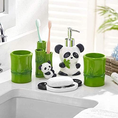 Refillable Lotion Dispenser Set of 5 Bamboo and Panda Design
