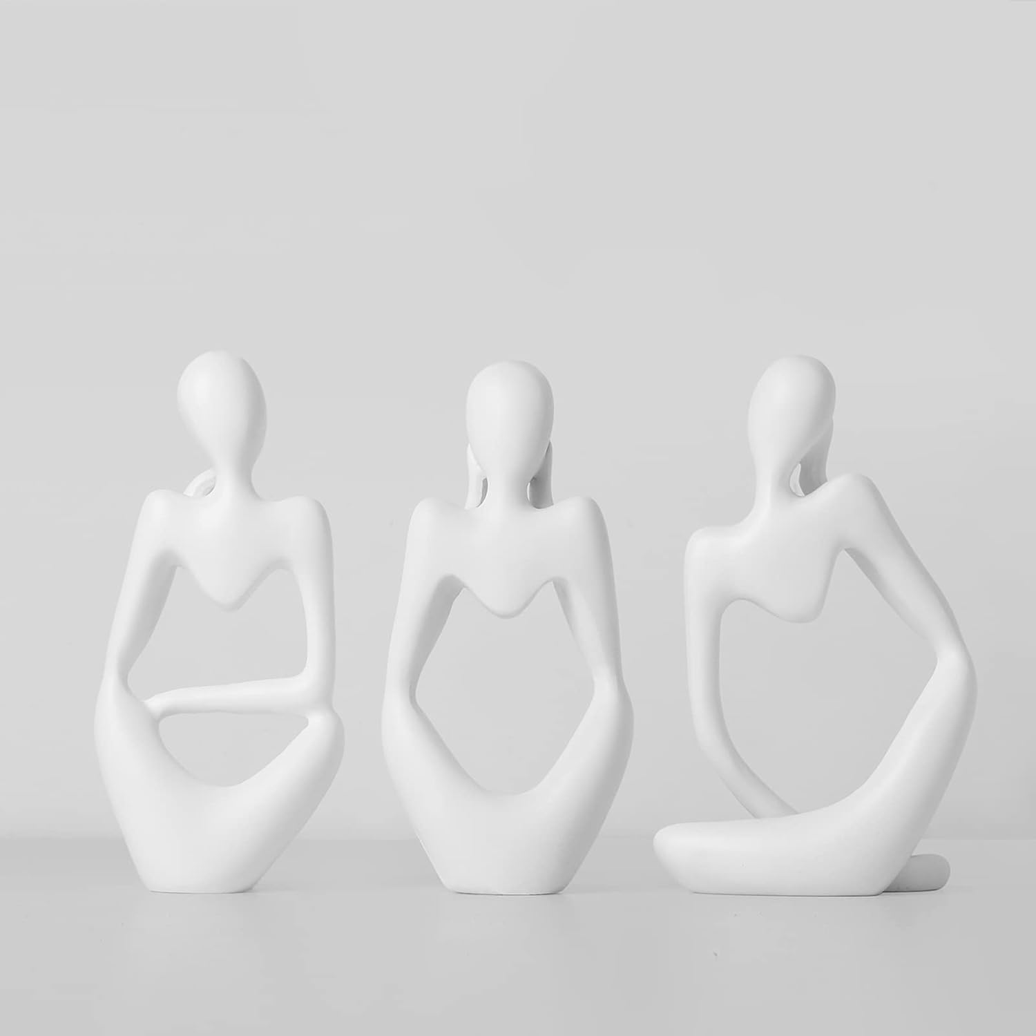 BrownLove 3pcs Decor Abstract Thinker Statues Resin Art Sculptures