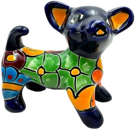 Talavera Pottery Chihuahua Sculpture Folk Art Home Decor