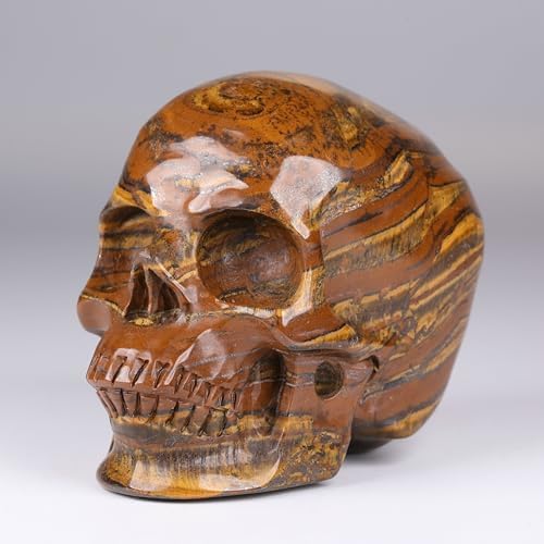 MRSKULL 25 Inch Tiger Iron Eye Skull Statue