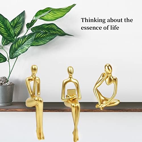 Gold Thinker Statue Accents Set of 3