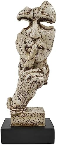 Silence is Golden 12 Inch Resin Thinker Statue