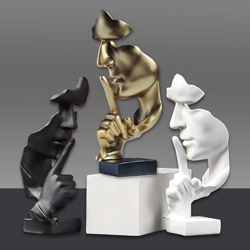 Abboxoo Thinker Statue Large Gold Resin Decor