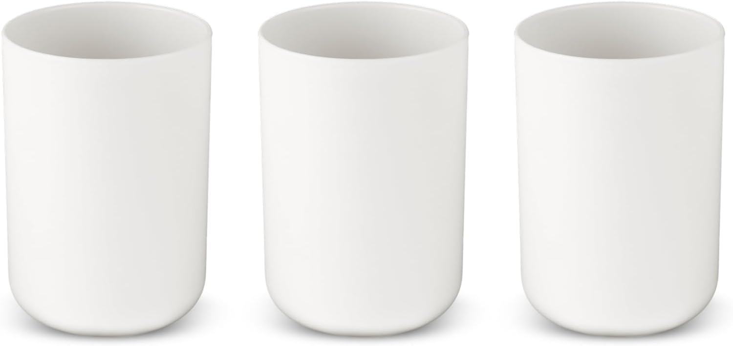 3Pcs Unbreakable Plastic Tumbler for Bathroom Dishwasher Safe 300ml