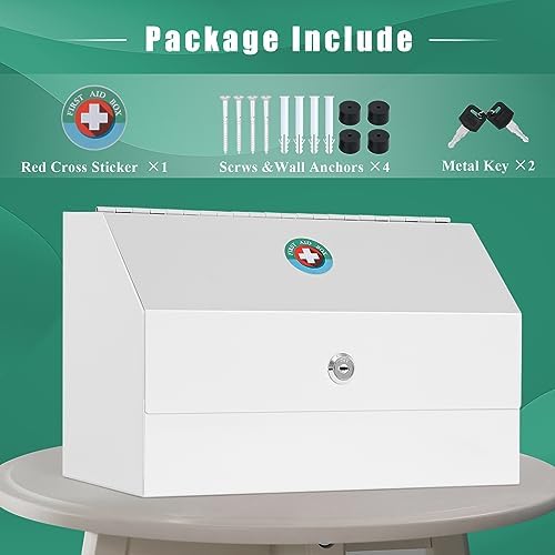 KYODOLED Wall Mount Medicine Lock Box with Key 122 x 59 x 787 Inch