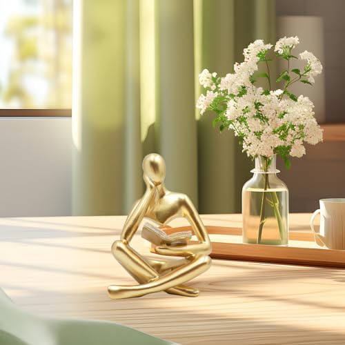 Jinkoozz Gold Reading Women Statue Sculpture