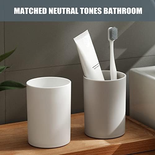 DeTii 105oz Reusable Toothbrush Cup - Unbreakable PP 300ml Holder with Suction Base