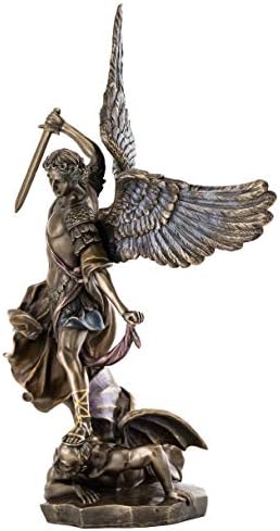 Top Collection Archangel St Michael Statue - 145 Inch Cold-Cast Bronze