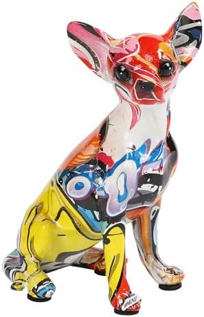 Colorful Chihuahua Statue - Graffiti Decor Sculpture for Home
