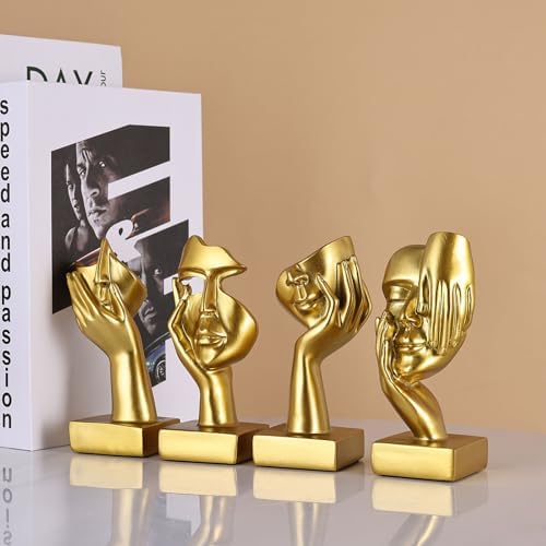 GAOSHENG Mini Abstract Thinker Figurine Set of 4