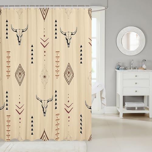 Erosebridal Bull Skull Shower Curtain 72x78