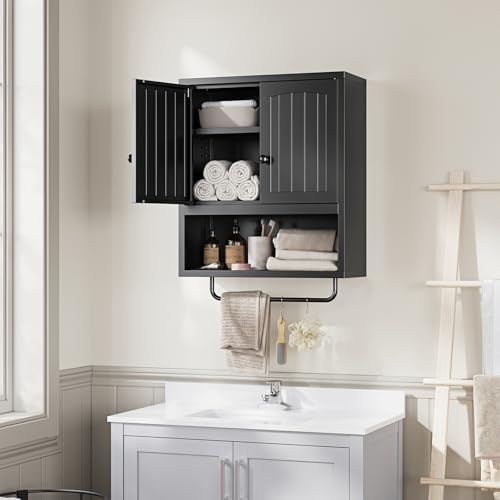 Letaya Metal Bathroom Cabinet with 2 Doors and Towel Rack