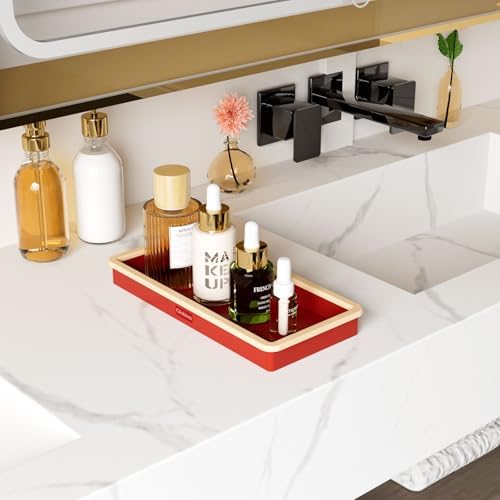 Globion Shatterproof Silicone Vanity Tray for Bathroom and Kitchen