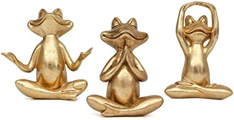 Gold Frog Yoga Figurines Set of 3 - 37In Home Decor