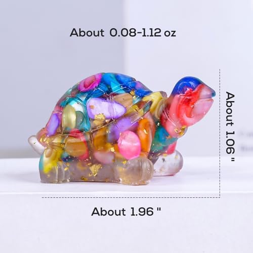 8PCS Crystal Turtle Figurine Set - Handmade Resin Decor