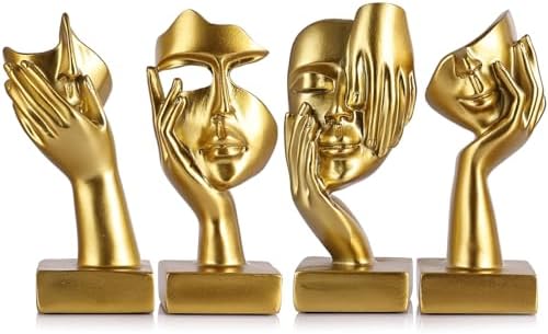 GAOSHENG Mini Abstract Thinker Figurine Set of 4