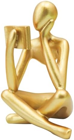 Jinkoozz Gold Reading Women Statue - Modern Aesthetic Figurine Decor