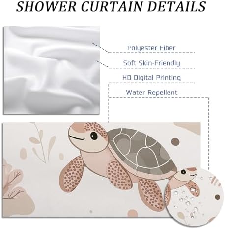 Kids Sea Turtle Decorative Shower Curtain Set