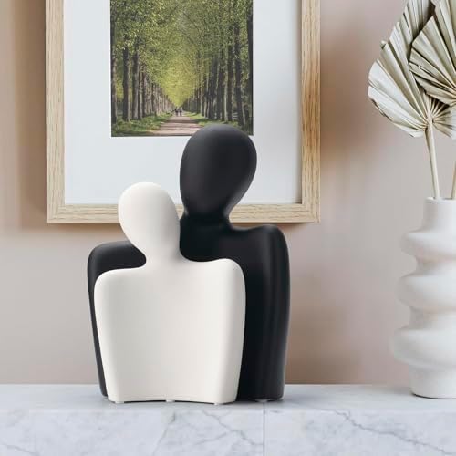 Ceramic Couple Statues - Modern Hugging Figurines for Home Decor